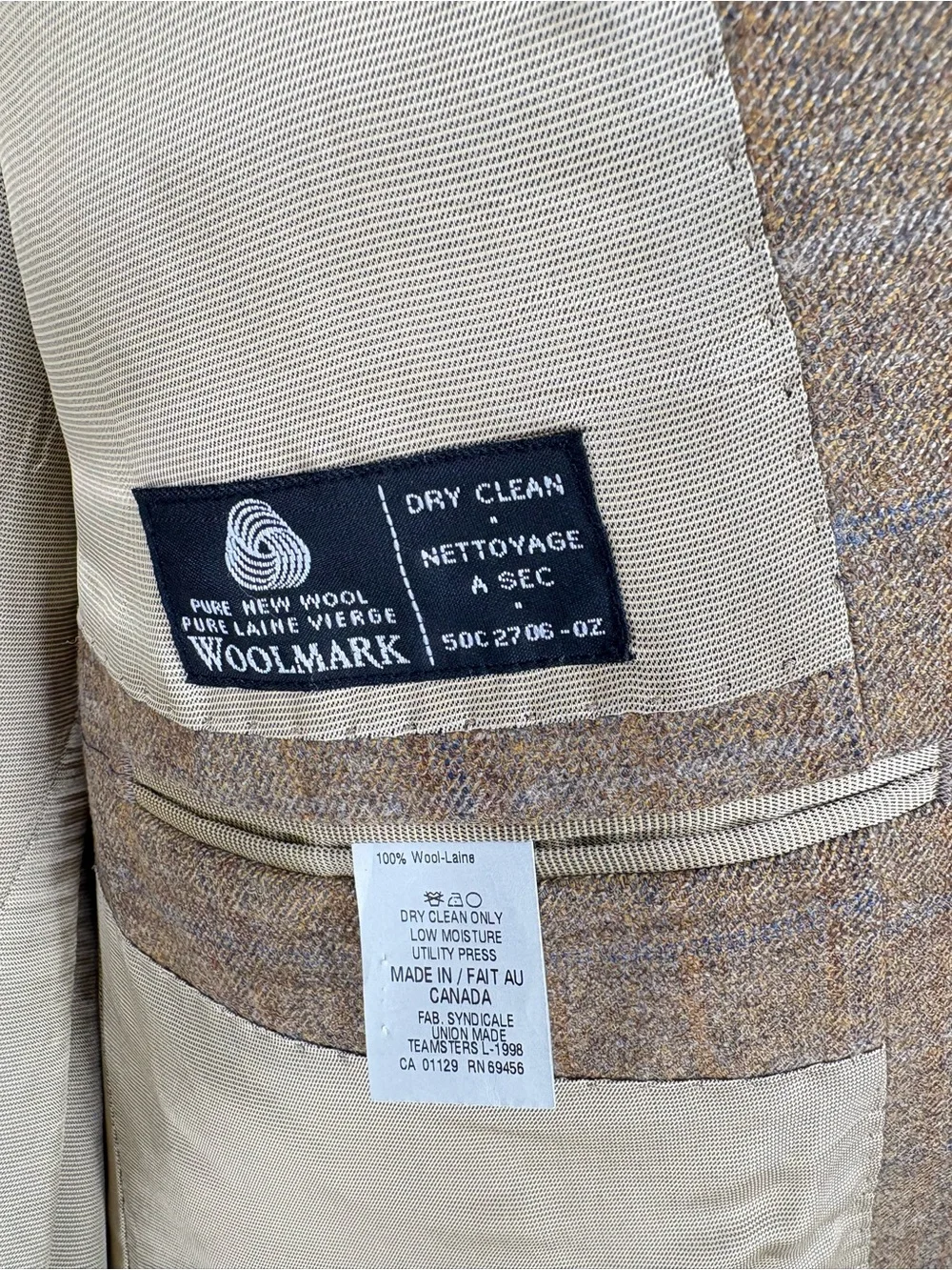 Bruno Piattelli for Andrew Davis Men's 42R Wool Tweed Blazer Sport Coat Coppley
